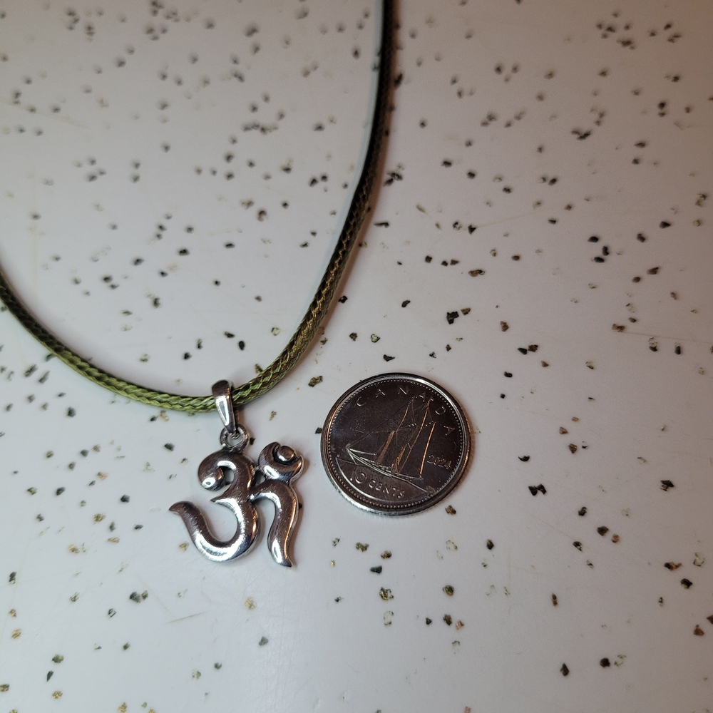 Silver Om Pendant Necklace